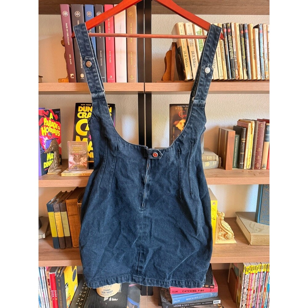 Vintage Filippo-Totti Denim Jumper Mini Dress Overall 90s Grunge 11/12 Y2K